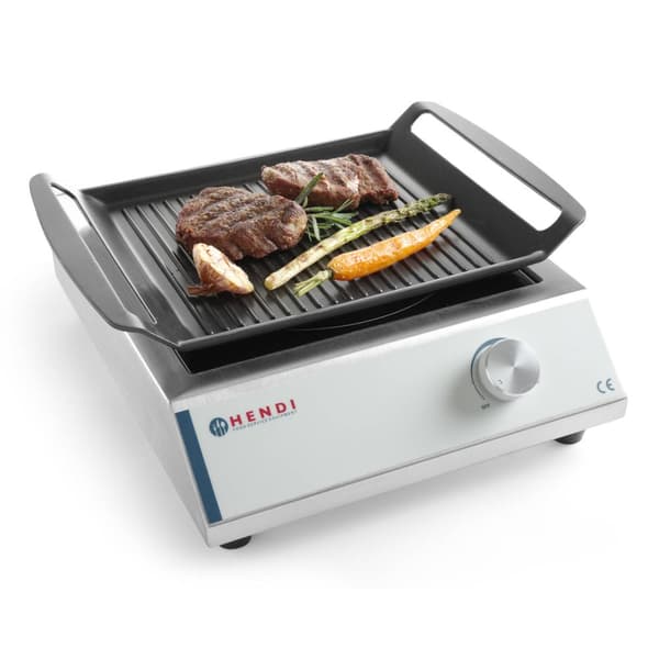Uurrettu grillipelti induktioliedelle TEFLON 39x26cm - HENDI 629130
