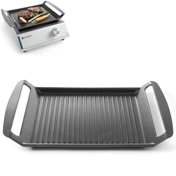 Uurrettu grillipelti induktioliedelle TEFLON 39x26cm - HENDI 629130