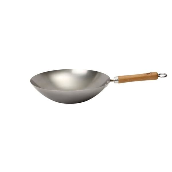 School of Wok: Wok med platt botten i kolstål Dexam School of Wok, 30 cm, 12 tum