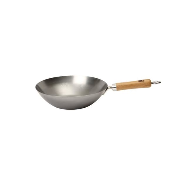 Skola för Wok: Wok med platt botten i kolstål Dexam Skola för Wok, 27 cm, 10,5 tum