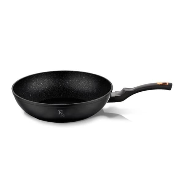 Wok 28 cm Svart Ros - Marmorbeläggning - Turbo induktionsaluminium
