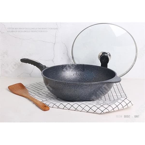 TD® elektrisk induktion wok rostfritt stål non-stick panna med lock stor kapacitet individuell fondue chinoise kökskastrull