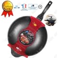 Miniatyrbild 1 av 4: TD® elektrisk induktion wok rostfritt stål non-stick panna med lock stor kapacitet individuell fondue chinoise kökskastrull