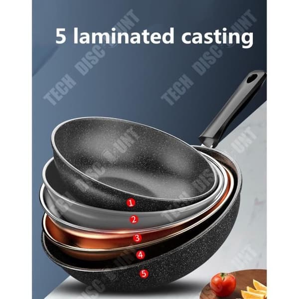 TD® non-stick wok i rostfritt stål för gas, elektrisk, universell induktionsspis
