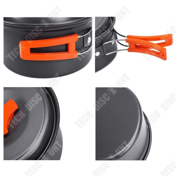 TD® campingtillbehör, non-stick set med matlagningsredskap, campingredskap, matlagningsskålar - typ matlagningsset -C