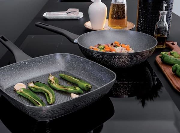 Wok Tognana - V97914ADEMO - Deep Moon Set med 2 delar Wok 28 cm + Grill 28 x 28 cm