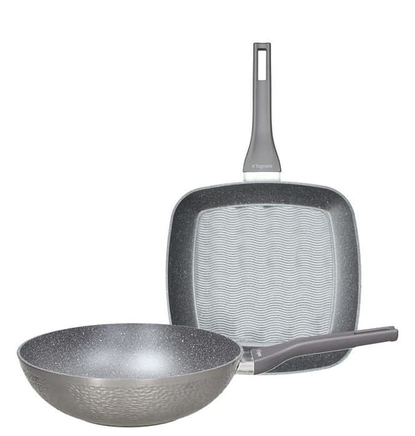 Wok Tognana - V97914ADEMO - Deep Moon Set med 2 delar Wok 28 cm + Grill 28 x 28 cm