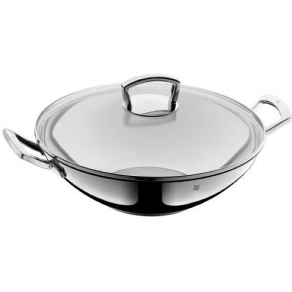 WOK ROSTFRITT STÅL CROMARGAN 36 CM MED GLASLOCK - WMF