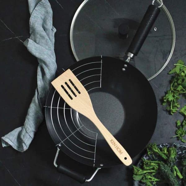 TOM wokpanna set 31 cm stål svart/silver 4 st