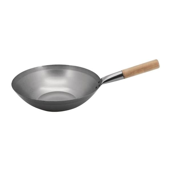 Wok - Mild Steel platt botten 33cm - Vogue