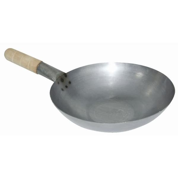 Wok - Mild Steel platt botten 33cm - Vogue