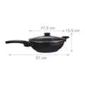 Miniatyrbild 4 av 6: Relaxdays Wokpanna med glaslock 30 cm, handtag, non-stick beläggning, induktion, gas- och elektrisk ugn, 4l