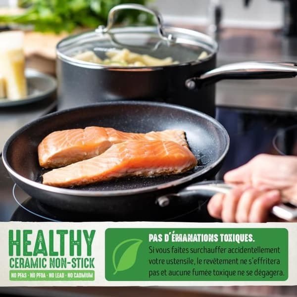 GREENCHEF Berlin Rocks Wok - Alla brännare + induktion - Ø 28 cm - Keramik