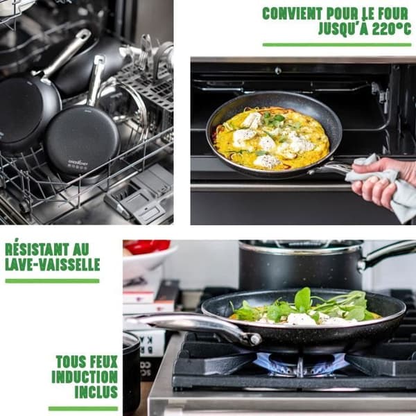 GREENCHEF Berlin Rocks Wok - Alla brännare + induktion - Ø 28 cm - Keramik