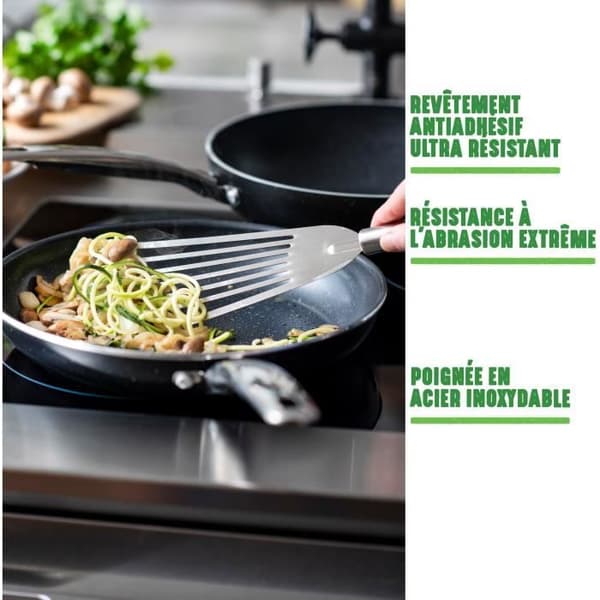GREENCHEF Berlin Rocks Wok - Alla brännare + induktion - Ø 28 cm - Keramik