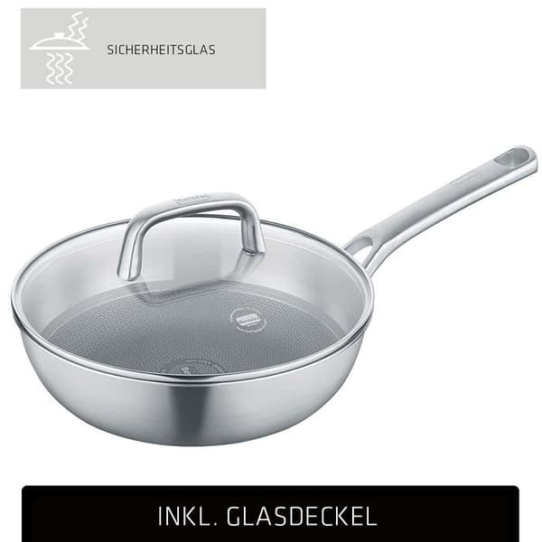 Berndes Wok Tricion Resist Wok 26 cm Wok med lock 3,4 l Alla värmekällor inklusive induktion Non-stick beläggning