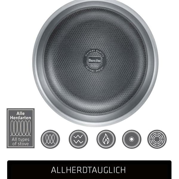 Berndes Wok Tricion Resist Wok 26 cm Wok med lock 3,4 l Alla värmekällor inklusive induktion Non-stick beläggning