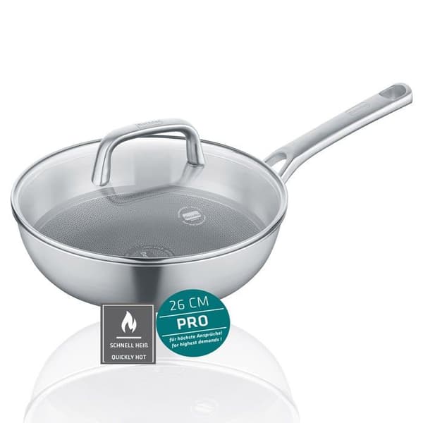Berndes Wok Tricion Resist Wok 26 cm Wok med lock 3,4 l Alla värmekällor inklusive induktion Non-stick beläggning