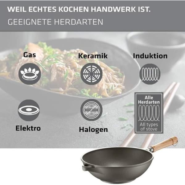 Wokpanna - Berndes - Veggi Wok Bonanza - 28 cm - 3-lagers non-stick - Trähandtag