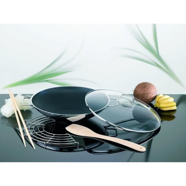 Wok - Schulte-Ufer - Wega - 34 cm - Rostfritt stål 1810 - Non-stick Siegutal Plus