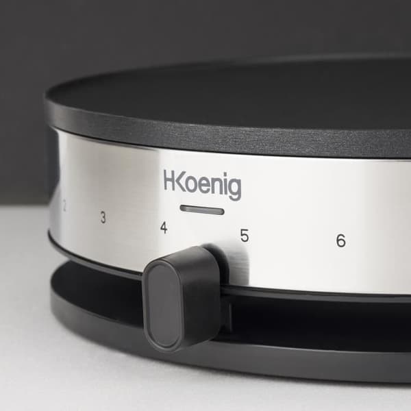 HKoeNIG KREP29 Crepiere 33cm - Lämpötila jopa 230°C - 1300W - Tarttumaton pinnoite - Lämmityksen merkkivalo - Ruostumattomasta teräksestä valmistettu