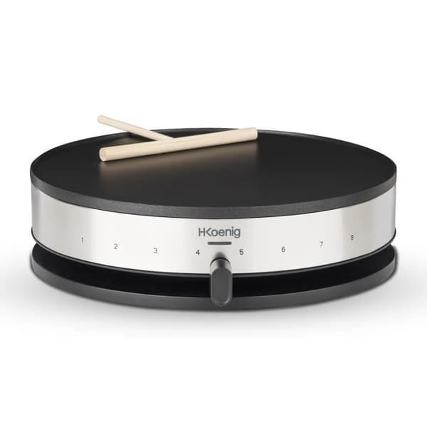 HKoeNIG KREP29 Crepiere 33cm - Lämpötila jopa 230°C - 1300W - Tarttumaton pinnoite - Lämmityksen merkkivalo - Ruostumattomasta teräksestä valmistettu