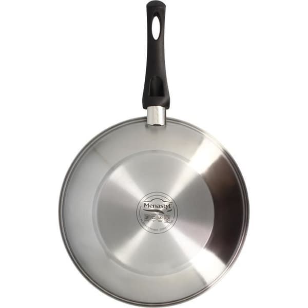 Wok - MENASTYL - 6020252 - Ruostumaton teräs - 28 cm - Sopii kaikille liesitasoille, myös induktiolle