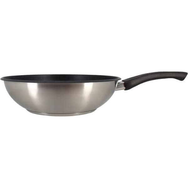 Wok - MENASTYL - 6020252 - Ruostumaton teräs - 28 cm - Sopii kaikille liesitasoille, myös induktiolle
