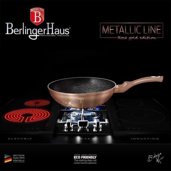 Granit Wok Stegepande 30cm Berlinger Haus Bh-6171 Rosaguld Lumarko!