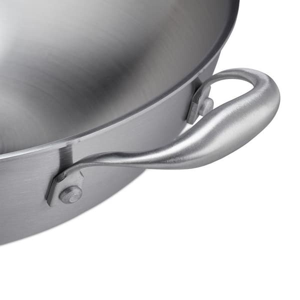 Relaxdays Wok, diameter 32 cm, rostfritt stål, glaslock, induktionshäll, gas, elektricitet, silverfärgad