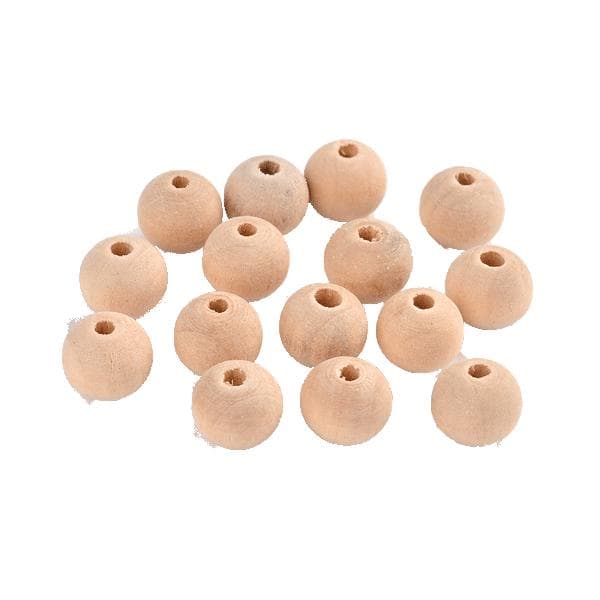 100 träpärlor natur 8 mm rund