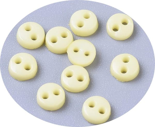48 mini små beige runda knappar akryl 4 mm