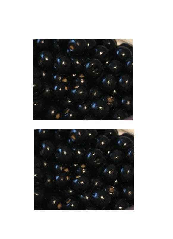 10 mm runda träpärlor 100 svart