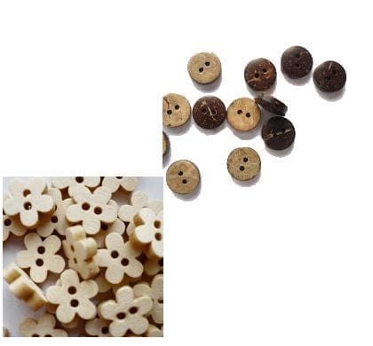 2 mix knappar olika mönster alla natur