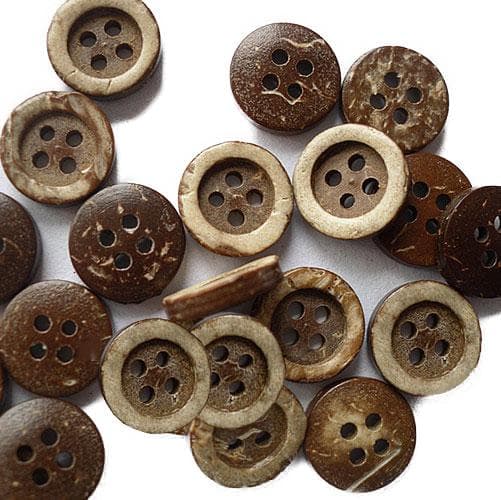 3 mix sorter knappar träd fjäril kokosnöt