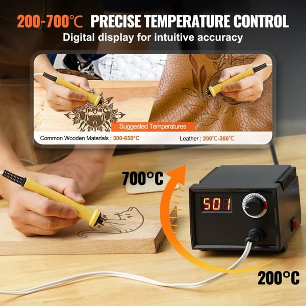 200-700°C vedeldningsverktygssats med pennställ, exakt temperaturkontroll, perfekt present