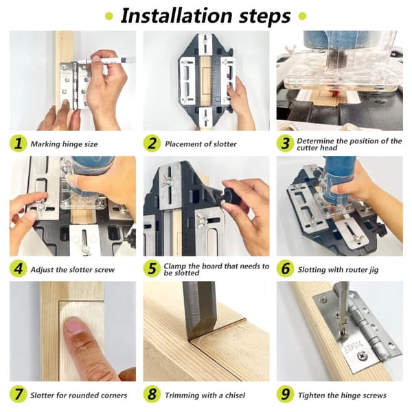 Dörrgångjärnsjigg, precisionskonstruktion i aluminium, enkel installation, mångsidig spårningslokalisator