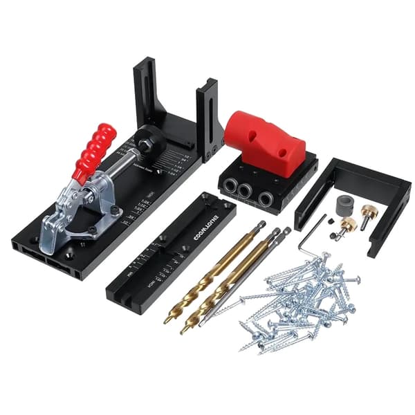 Puusepän Jig Kit, Kalteva reikäsuunnittelu, 95mm Poranteräopas, 45 kpl
