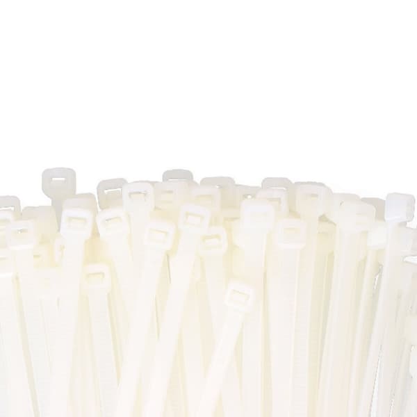 Nylon nippusiteet EDM 48303 Valkoinen Luonnollinen 300 x 4,8 mm (100 osaa)