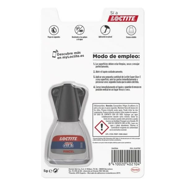 Liima Super Glue 3 Loctite Maalisuti (5 gr)