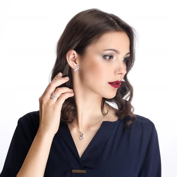 ORPHELIA-925 Sterling Silver Damhänge Halsband Silver-ZH-7288