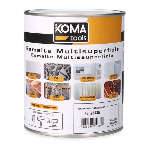 Akryylilakka Koma Tools Valkoinen Satiiniviimeistely 750 ml