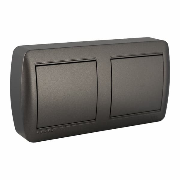Kopplingsdosa Solera Mural 14,8 x 7,2 x 2,8 cm Grafit Double