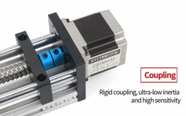 Lineær Førings Skinne, 200mm Slaglængde, Nema 23 Stepper Motor, Effektiv slaglængde 200