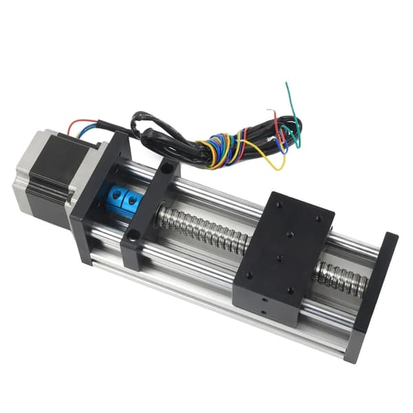 Lineær Førings Skinne, 200mm Slaglængde, Nema 23 Stepper Motor, Effektiv slaglængde 200