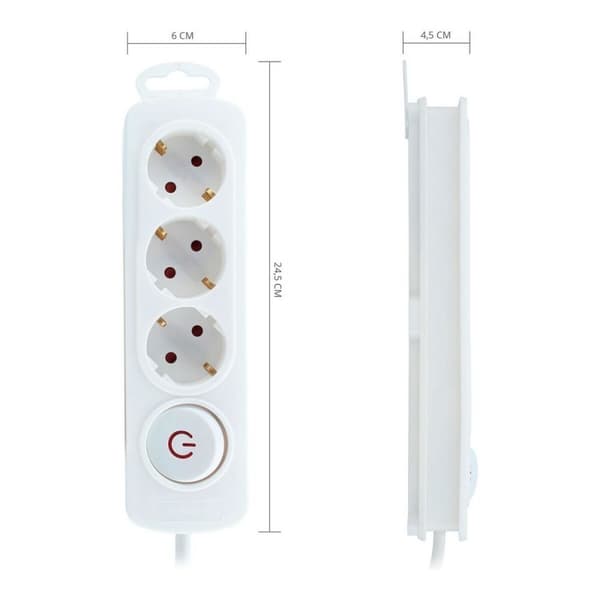 3-stiks bundkort med tænd/sluk-knap TM Electron 250 V