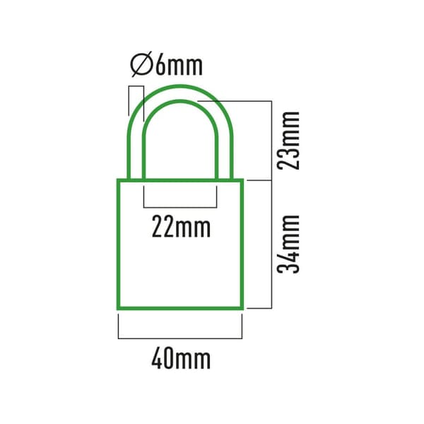 Nøgle hængelås EDM 85209 Kobber Bue 40 x 23 mm