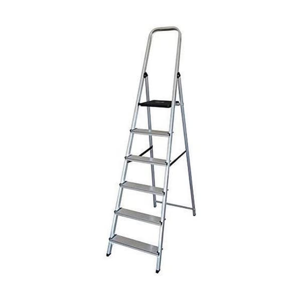 Hoppvikbar trappstege, 6 steg EDM Aluminium (48 x 10,5 x 193 cm)
