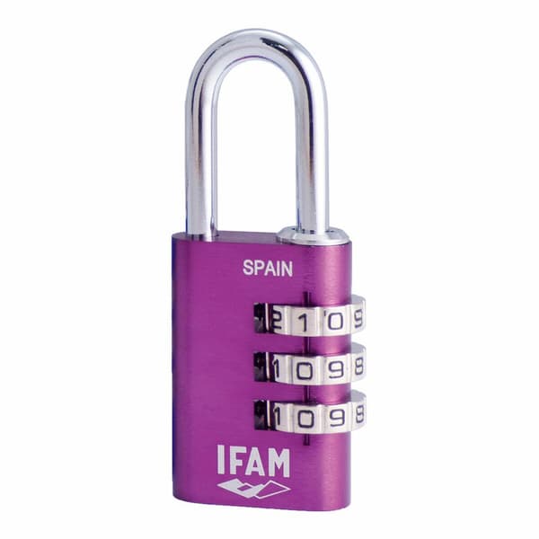 Hänglås med kod IFAM Combi30 Aluminium Violett