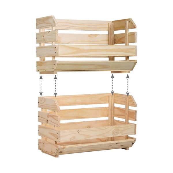 Æske som kan stables Astigarraga 60 x 28,5 x 35,3 cm Træ Fyrretræ